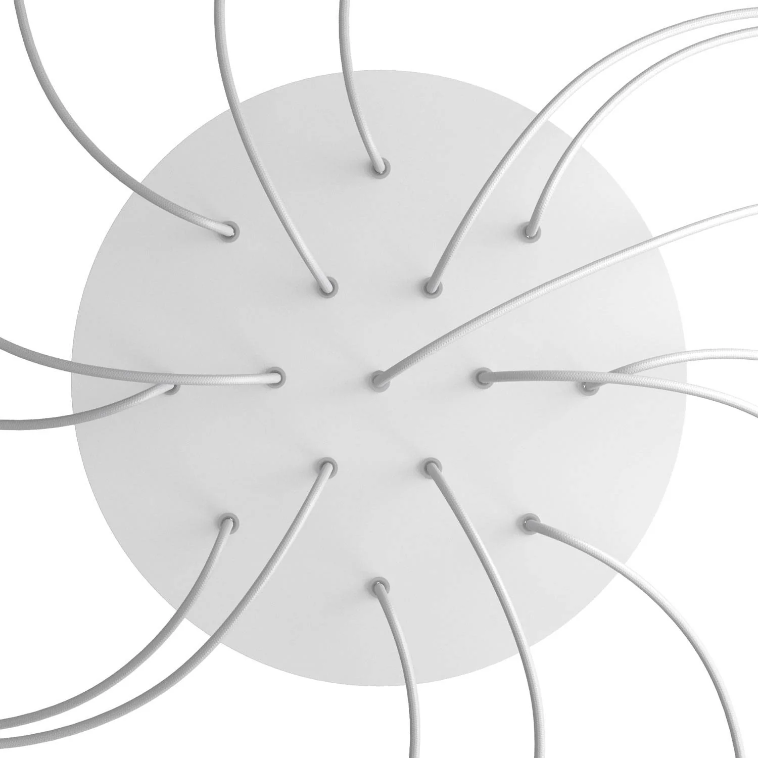 XXL Rose-One round ceiling rose, diameter 400 mm with 15 holes and 4 side holes - Matt white - Image 2