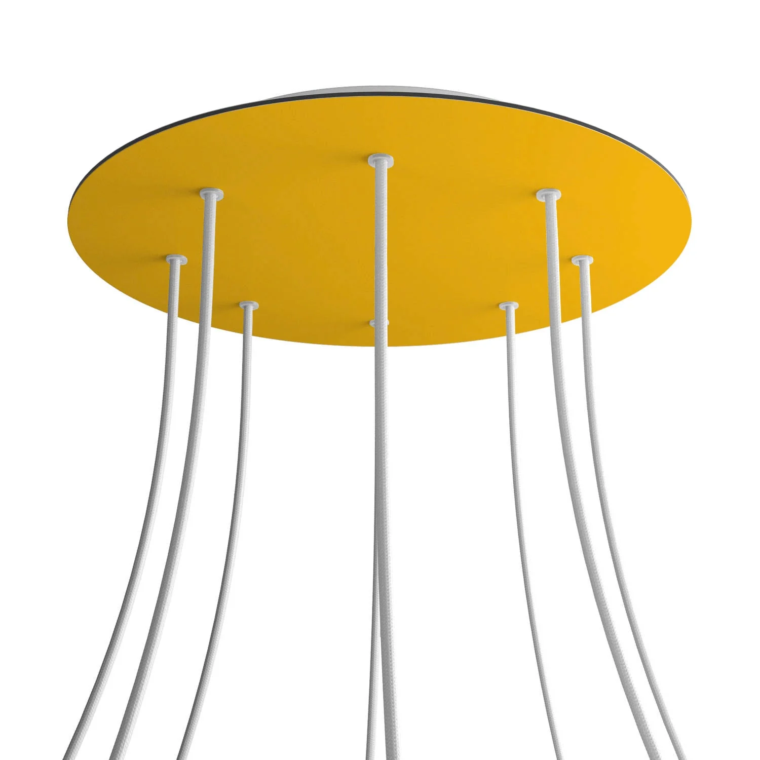 XXL Ceiling rose Rose-One round, 400 mm diameter with 8 holes and 4 side holes - Mustard