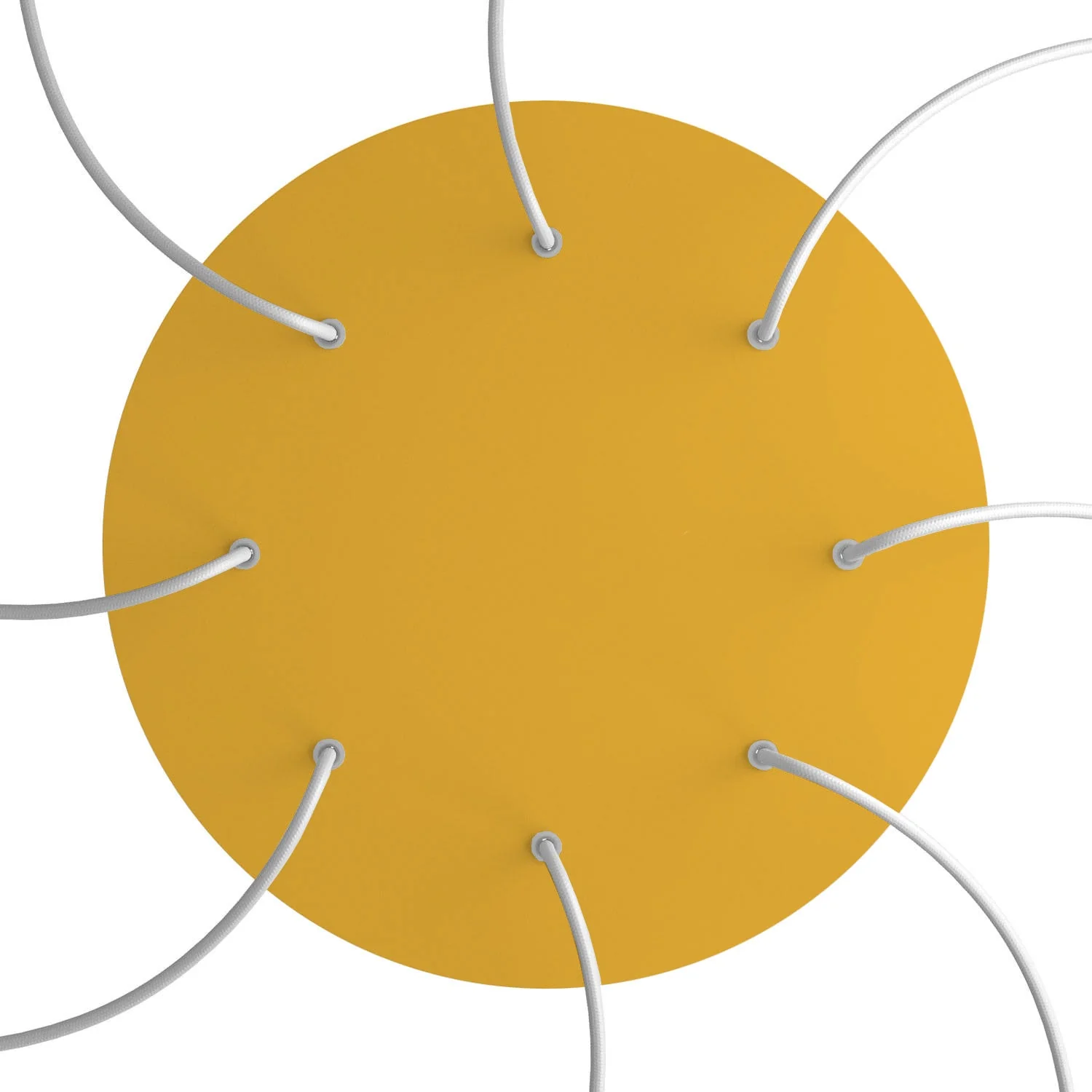 XXL Ceiling rose Rose-One round, 400 mm diameter with 8 holes and 4 side holes - Mustard - Image 2