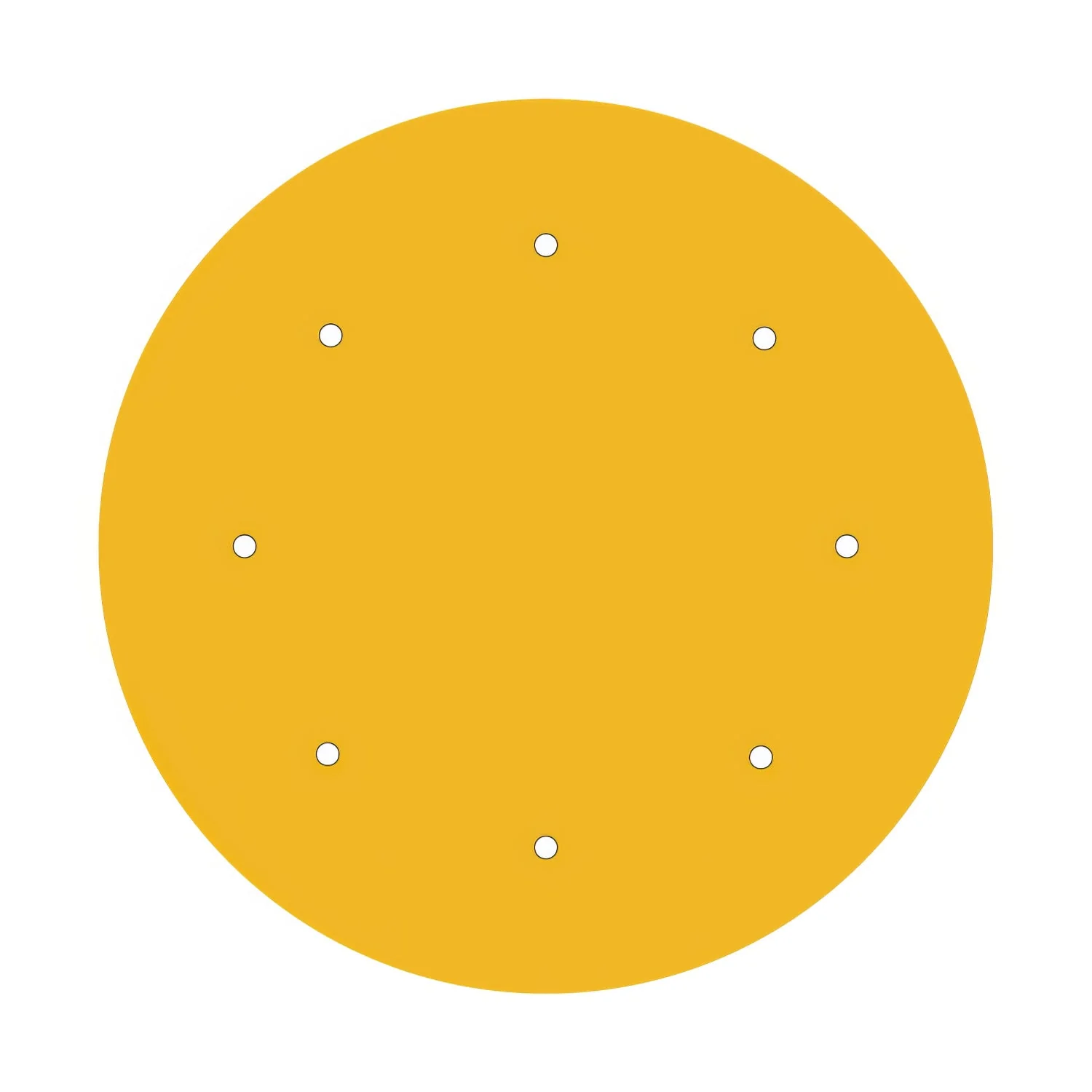 XXL Ceiling rose Rose-One round, 400 mm diameter with 8 holes and 4 side holes - Mustard - Image 3