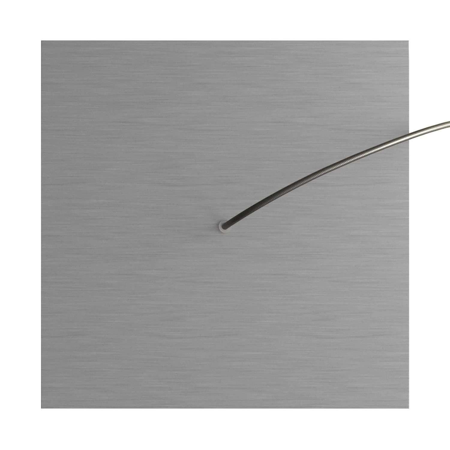 XXL Rose-One square ceiling rose, 400 mm with 1 hole and 4 side holes - Satin steel Dibond - Image 2