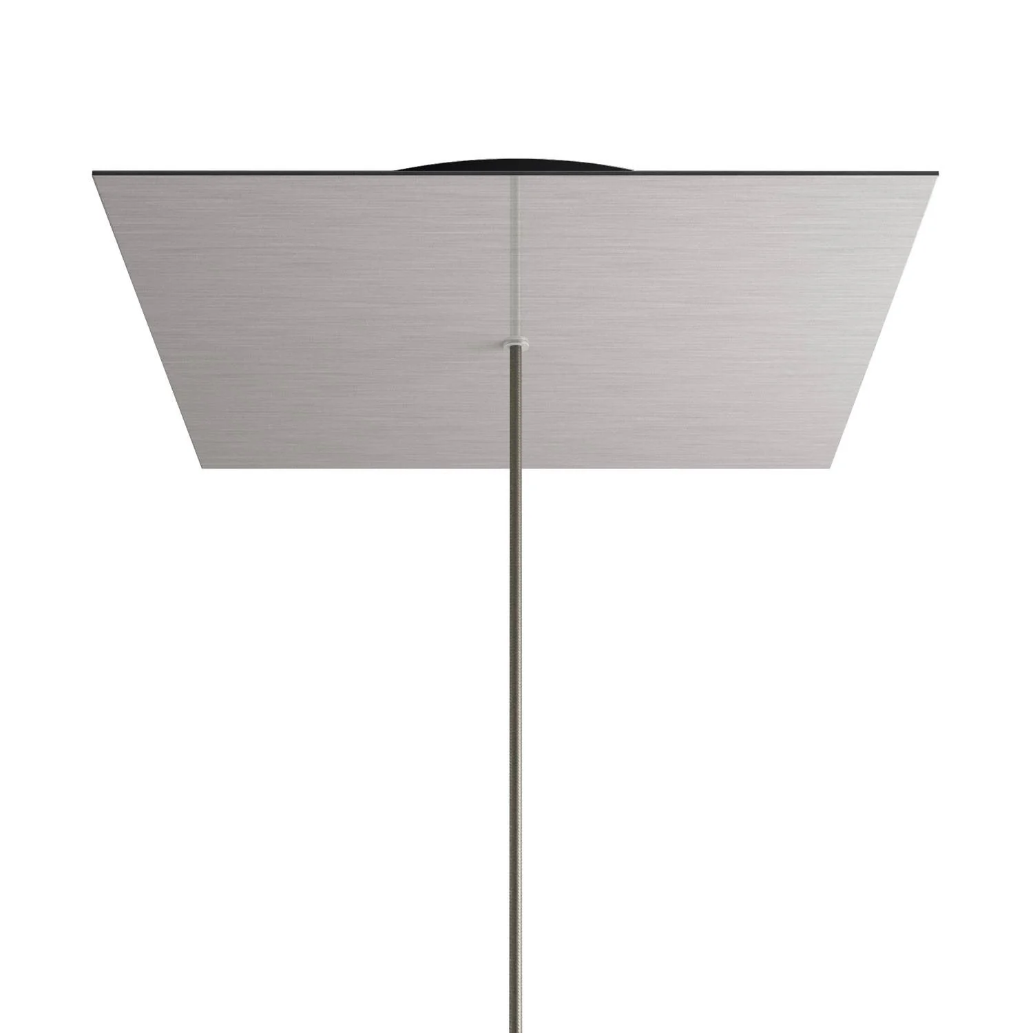XXL Rose-One square ceiling rose, 400 mm with 1 hole and 4 side holes - Satin steel Dibond - Image 8