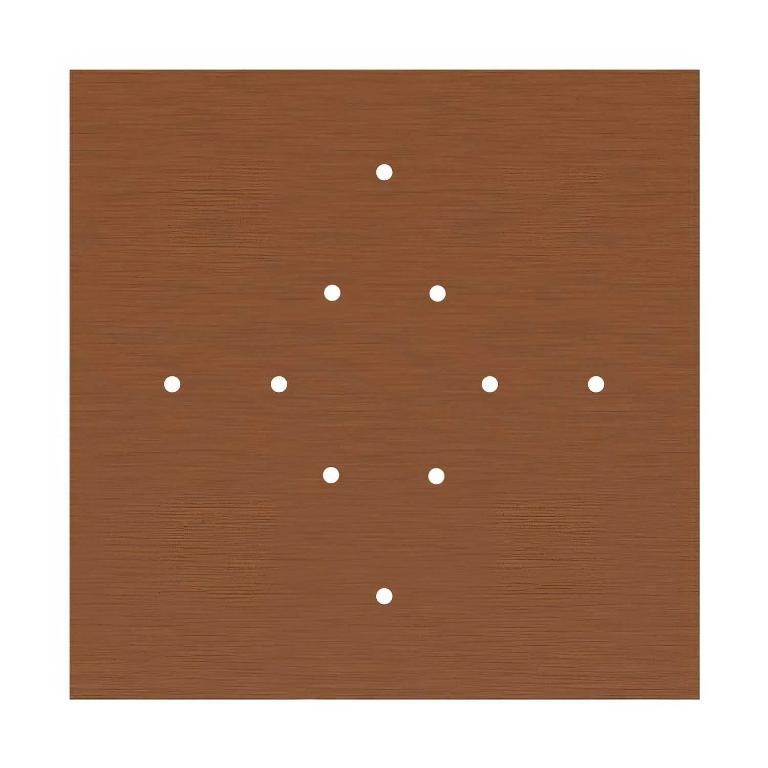 XXL Rose-One square ceiling rose, 400 mm with 10 holes and 4 side holes - Satin copper Dibond - Image 3