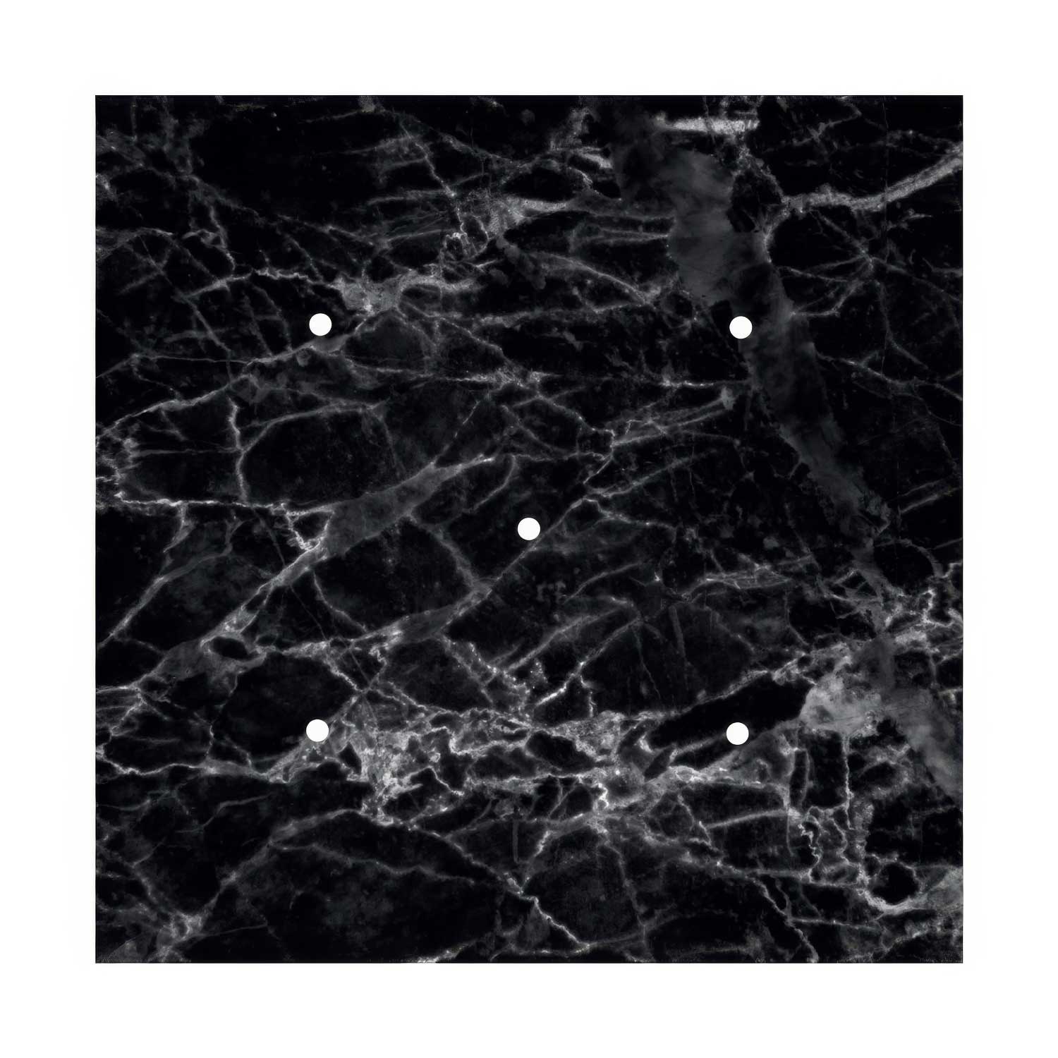 XXL Ceiling rose Rose-One square, 400 mm with 5 holes and 4 side holes - Marquina Marble - Image 3