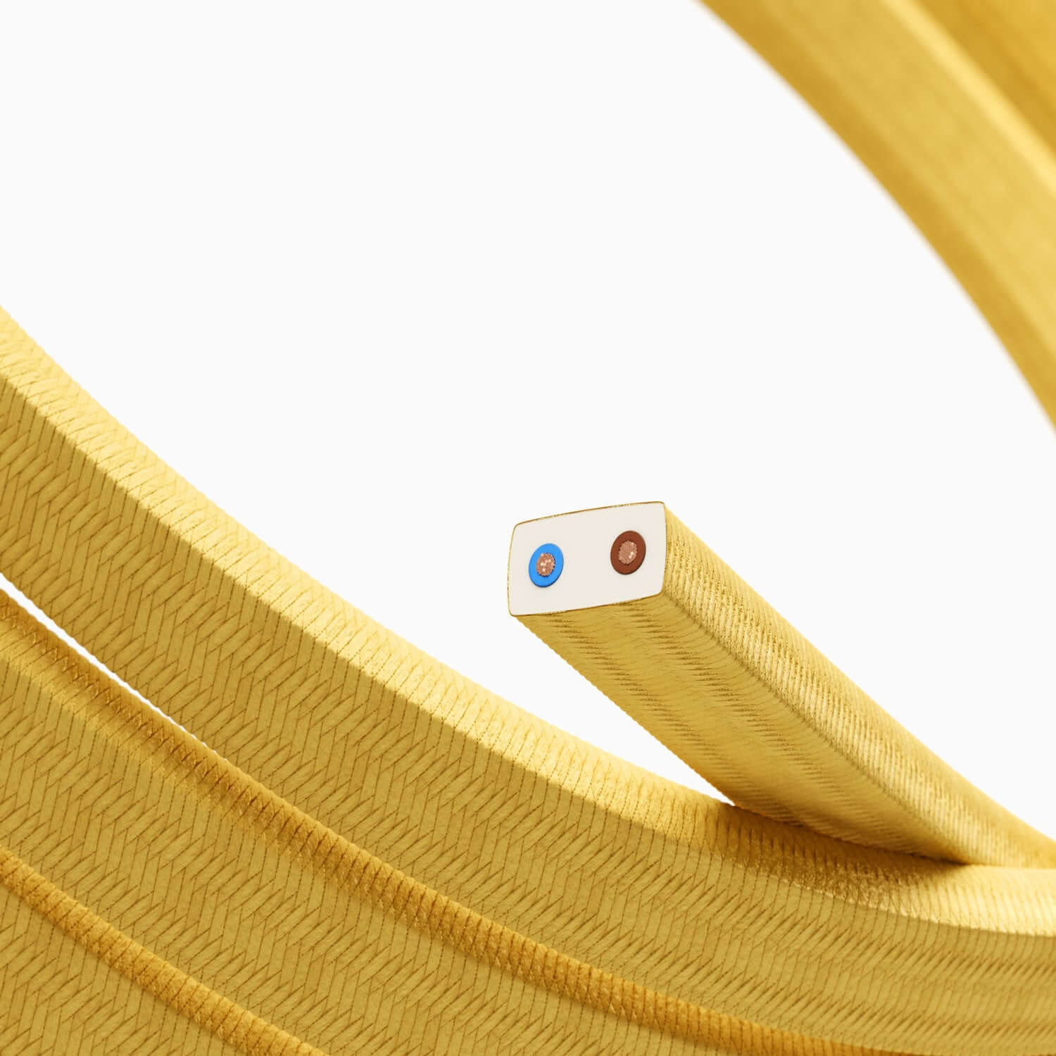 Yellow fabric-covered string light cable CM10 - Image 2