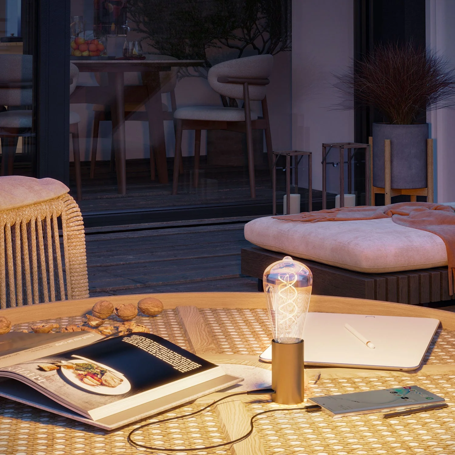 YES! Portable lamp at 5V with ST64 light bulb - Satin bronze - Image 5