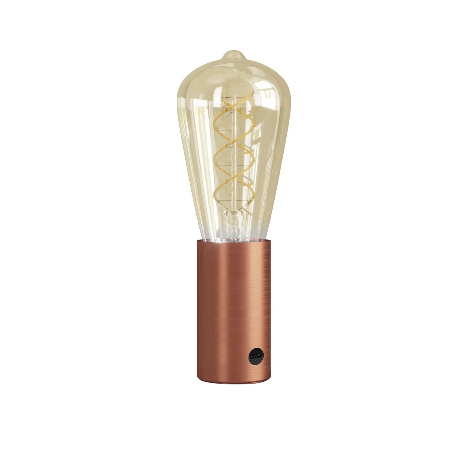 YES! Portable 5V lamp with ST64 light bulb - Satin copper
