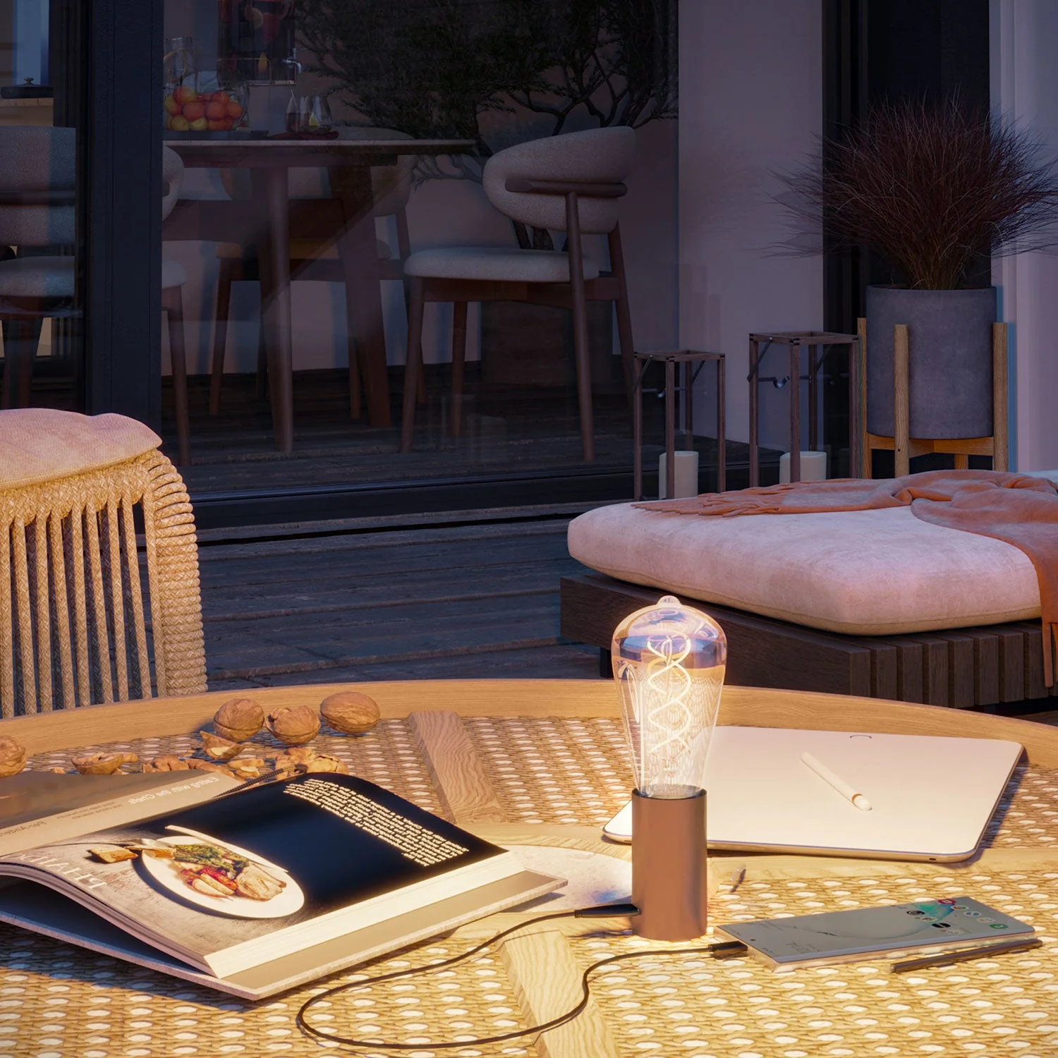 YES! Portable 5V lamp with ST64 light bulb - Satin copper - Image 5