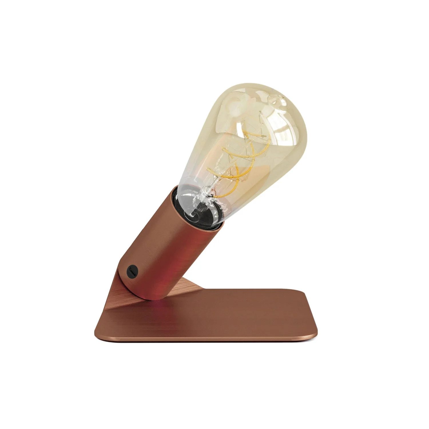 SI! Table lamp at 5V with ST64 light bulb and metal base - Satin copper